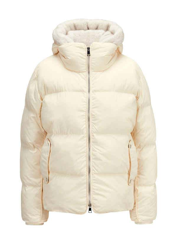 Daunenjacke MSElsie, Mikrofaser Fake Fur, creme