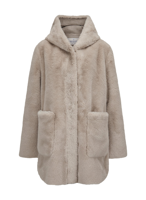 Wendemantel MSSerafina, Fake Fur, schlamm