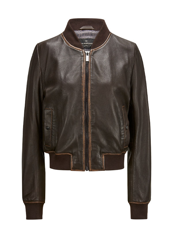 Lederblouson MSLiela, Lammnappa, dunkelbraun