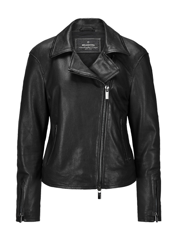 Lederjacke MSBiggy, Lammnappa, schwarz