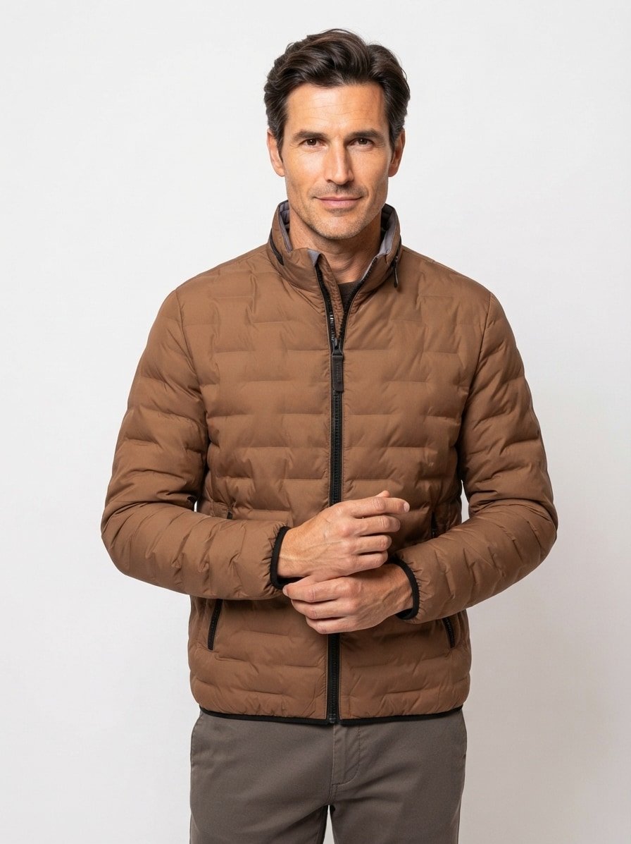 Steppjacke MSSalvio, Mikrofaser, mittelbraun
