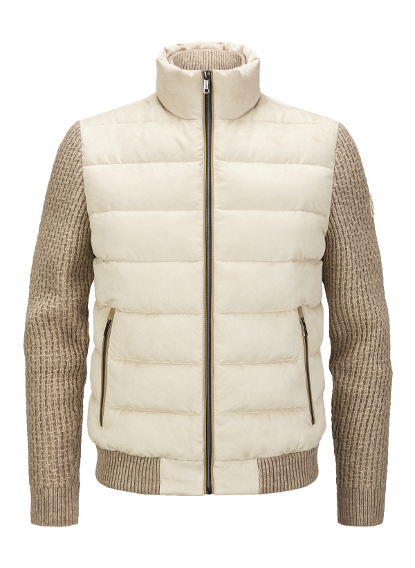 Steppjacke MSDean, Mikrovelours Strick, sand