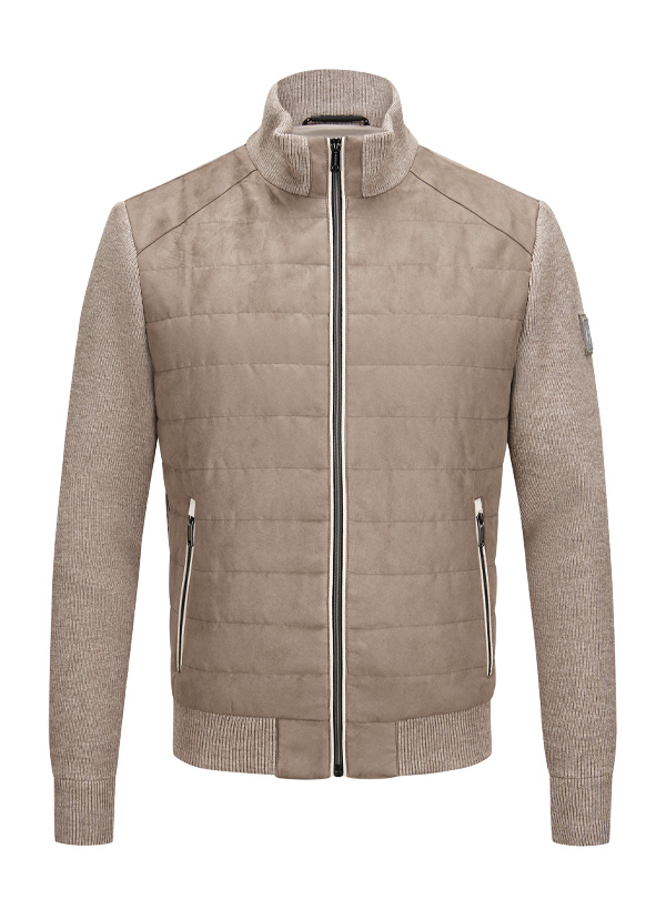 Steppjacke MSStanley, Mikrovelours Strick, schlamm
