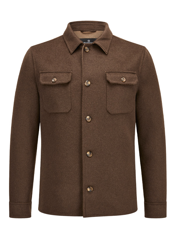 Overshirt MSPrescot, Doubleface-Wolle, tabak