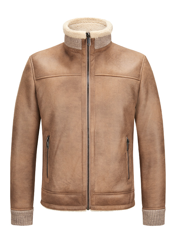 Jacke MSRiano, Mikrofaser Webpelz, camel