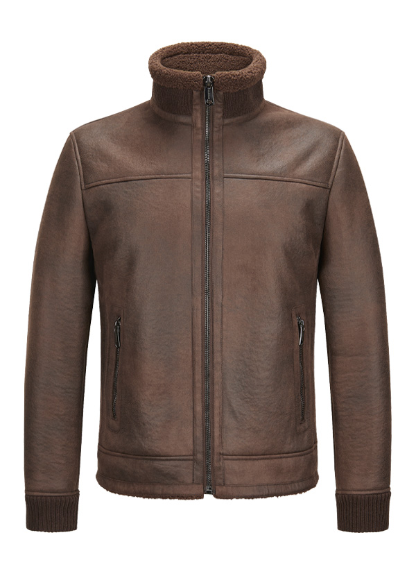 Jacke MSRiano, Mikrofaser Webpelz, dunkelbraun