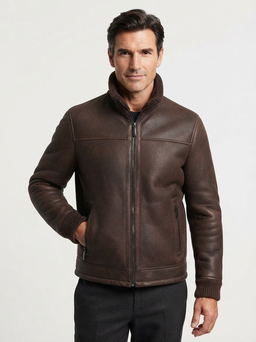 Jacke MSRiano, Mikrofaser Webpelz, dunkelbraun