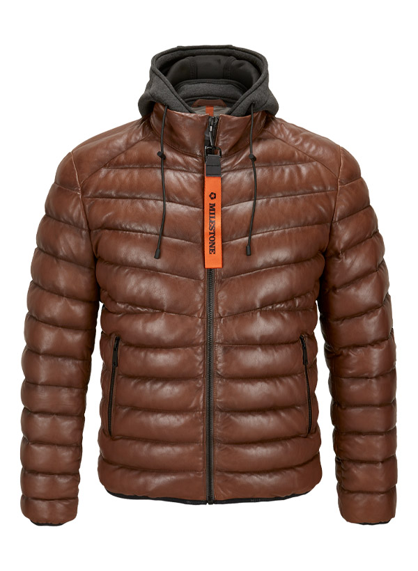MILESTONE Herren Lederjacke braun