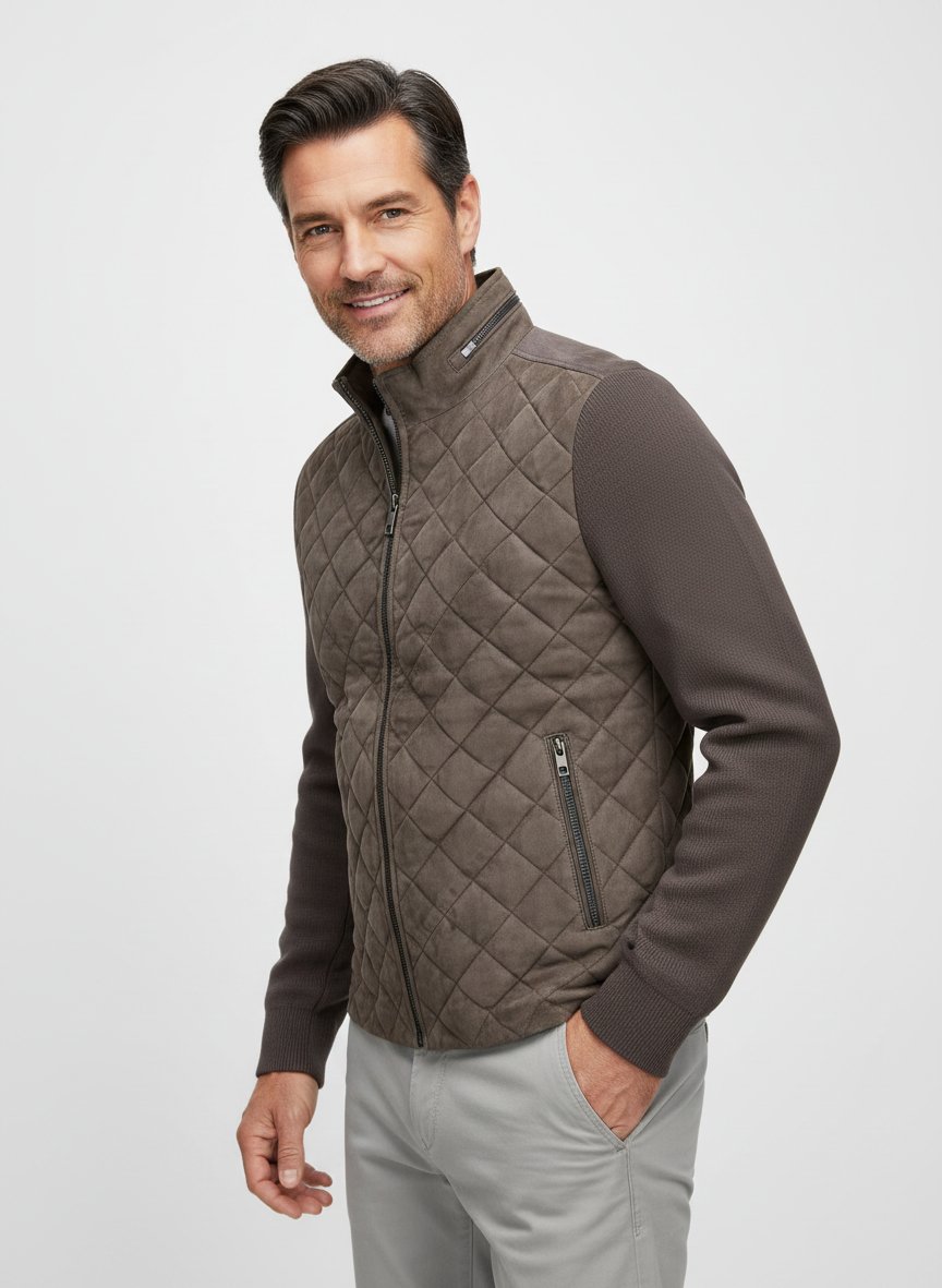 Hybrid Jacke MSPaxton, Ziegenvelours, grau
