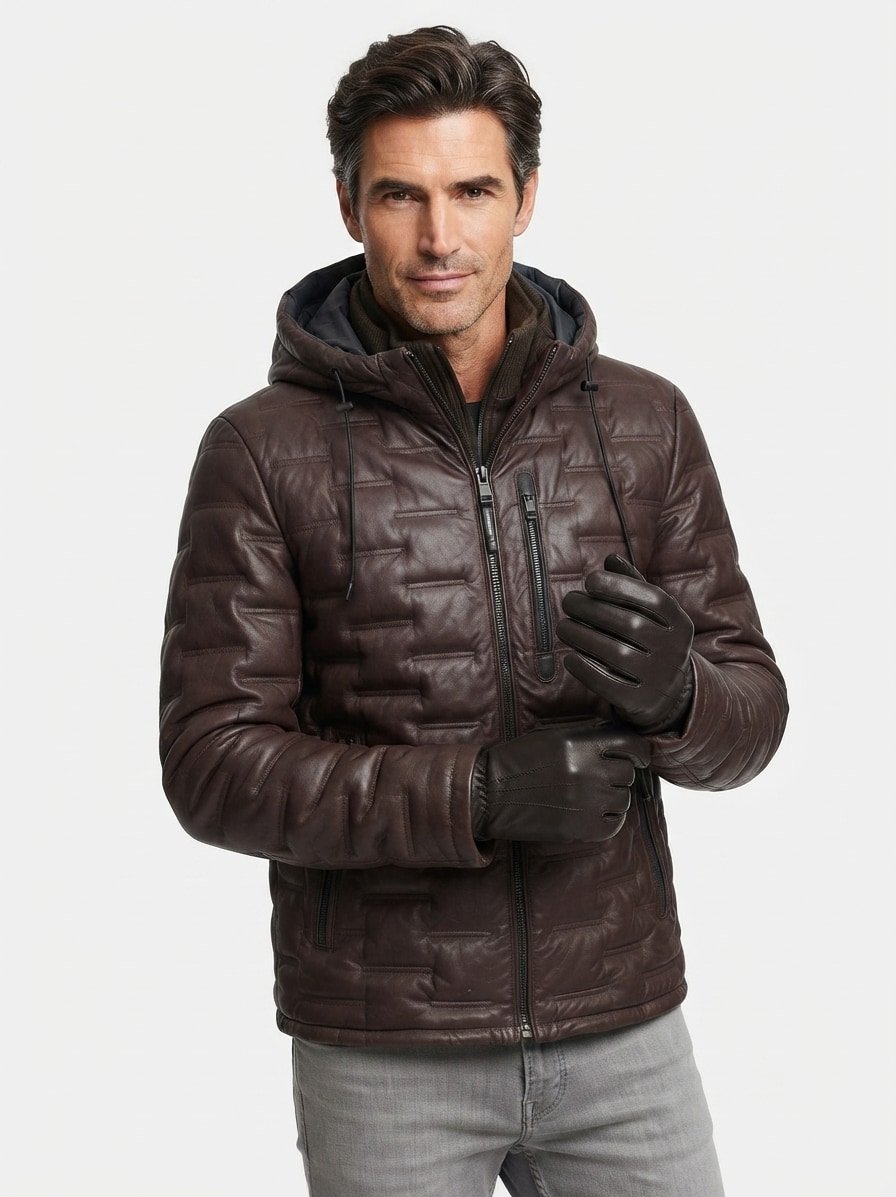 Lederjacke MSTamino, Lammnappa, rotbraun