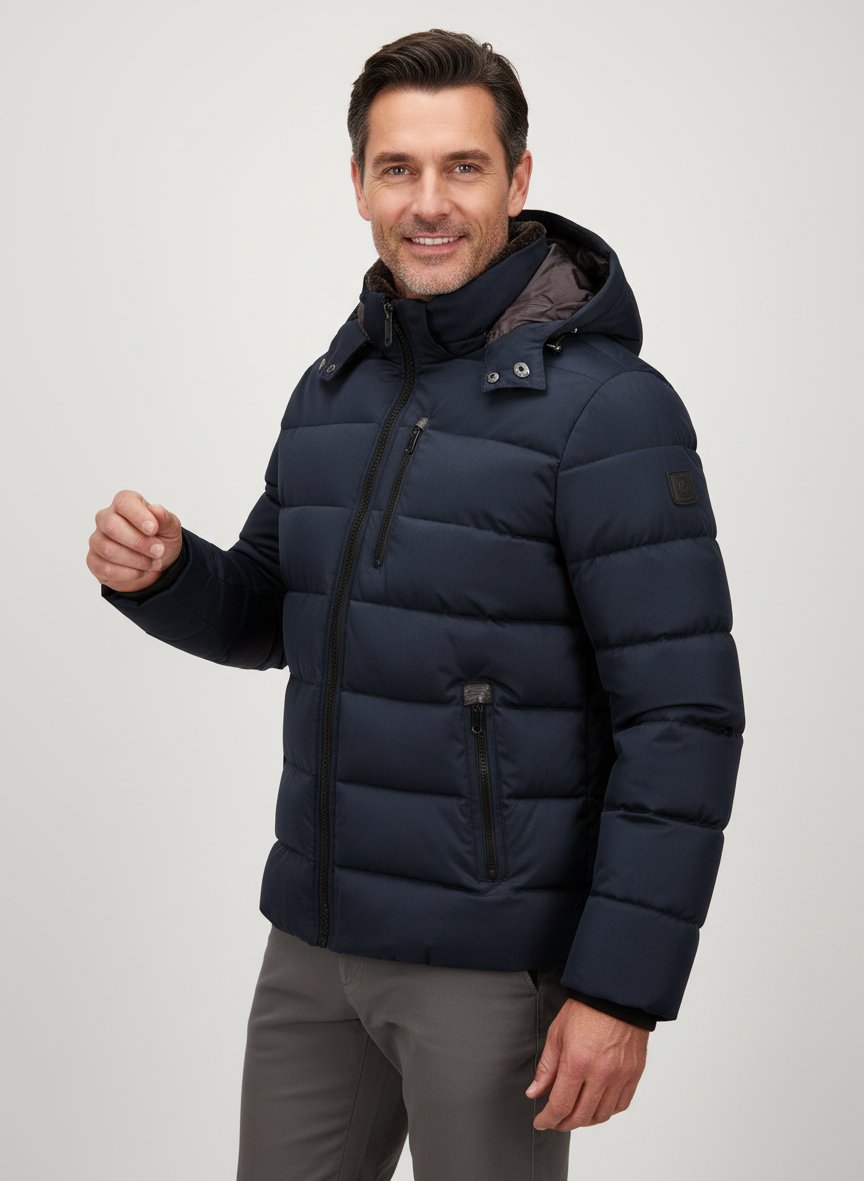 Steppjacke MSMike, Mikrofaser wasserabweisend, nachtblau