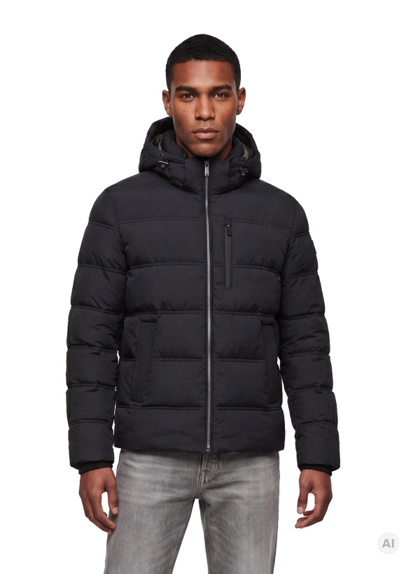 Steppjacke MSSileno, Mikrofaser-Stretch wasserabweisend, schwarz