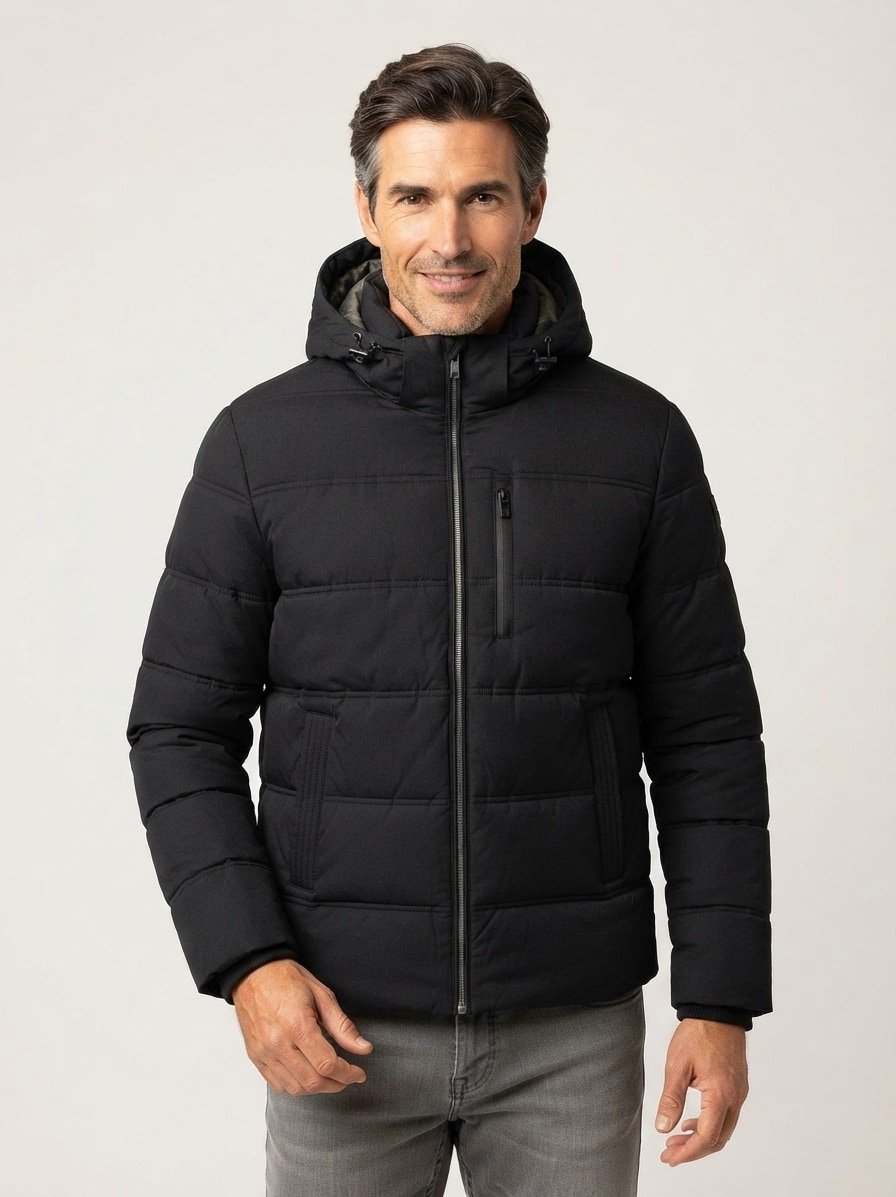 Steppjacke MSSileno, Mikrofaser-Stretch wasserabweisend, schwarz