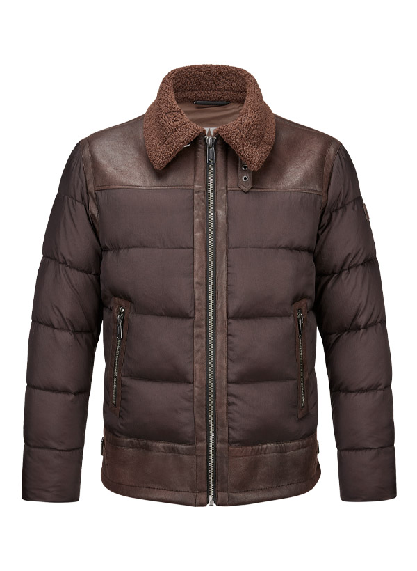 Steppjacke MSHawkins, Mikrofaser wasserabweisend, dunkelbraun