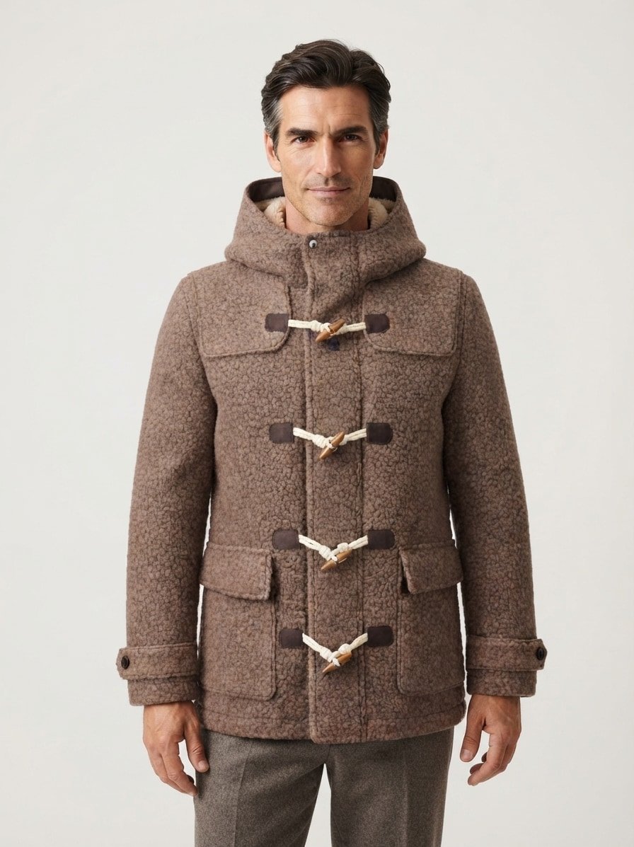Dufflecoat MSFelino, Wolle, taupe meliert