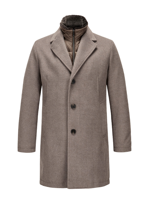 Mantel MSEnrico, Wollmelange, dunkelbeige