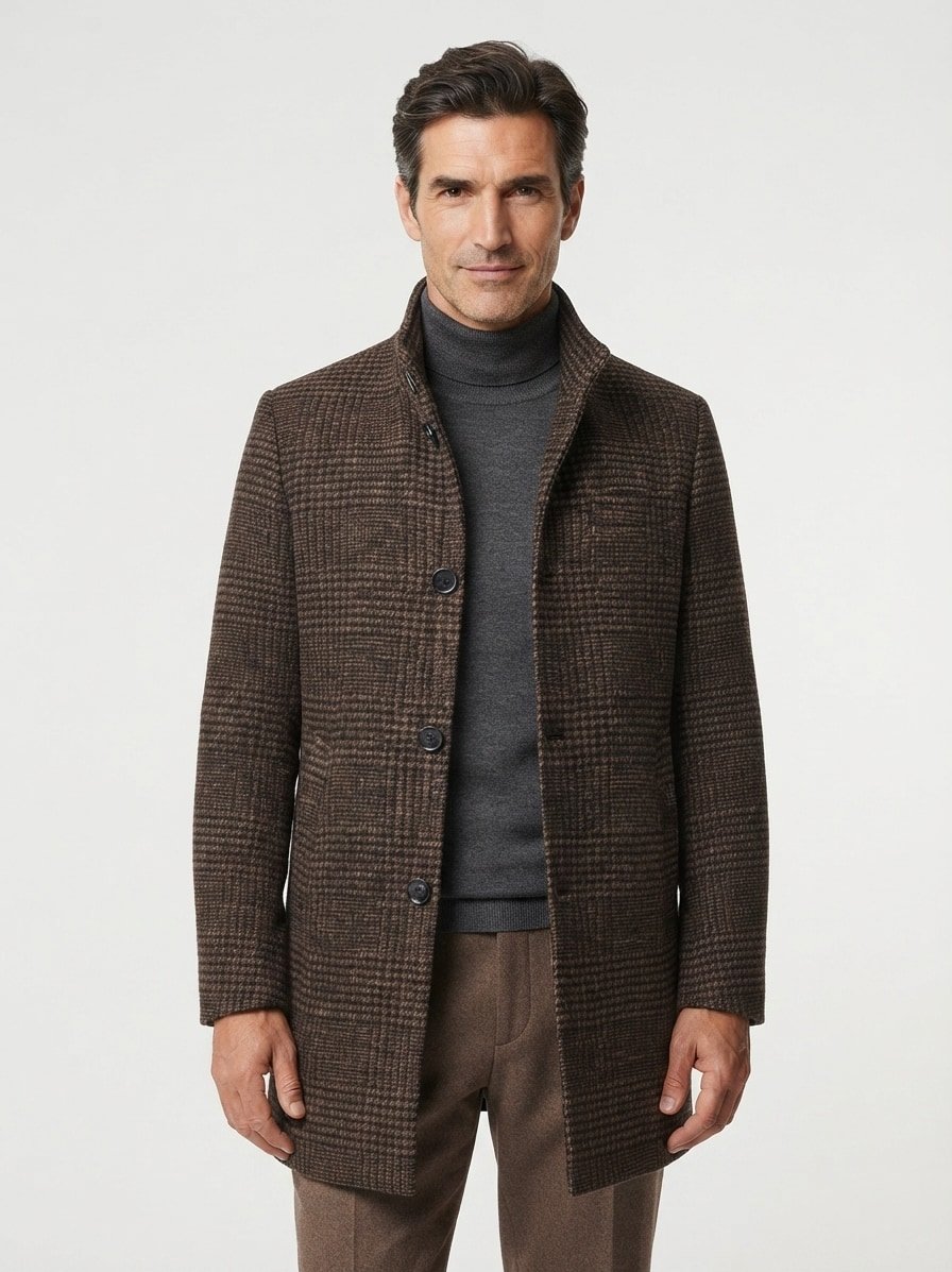 Mantel MSDorian, Wollmelange, braun