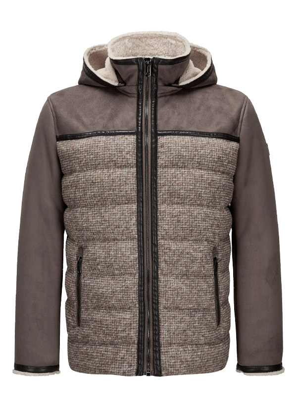 Steppjacke MSAbano, Wolle Mikrofaser, dunkelbeige