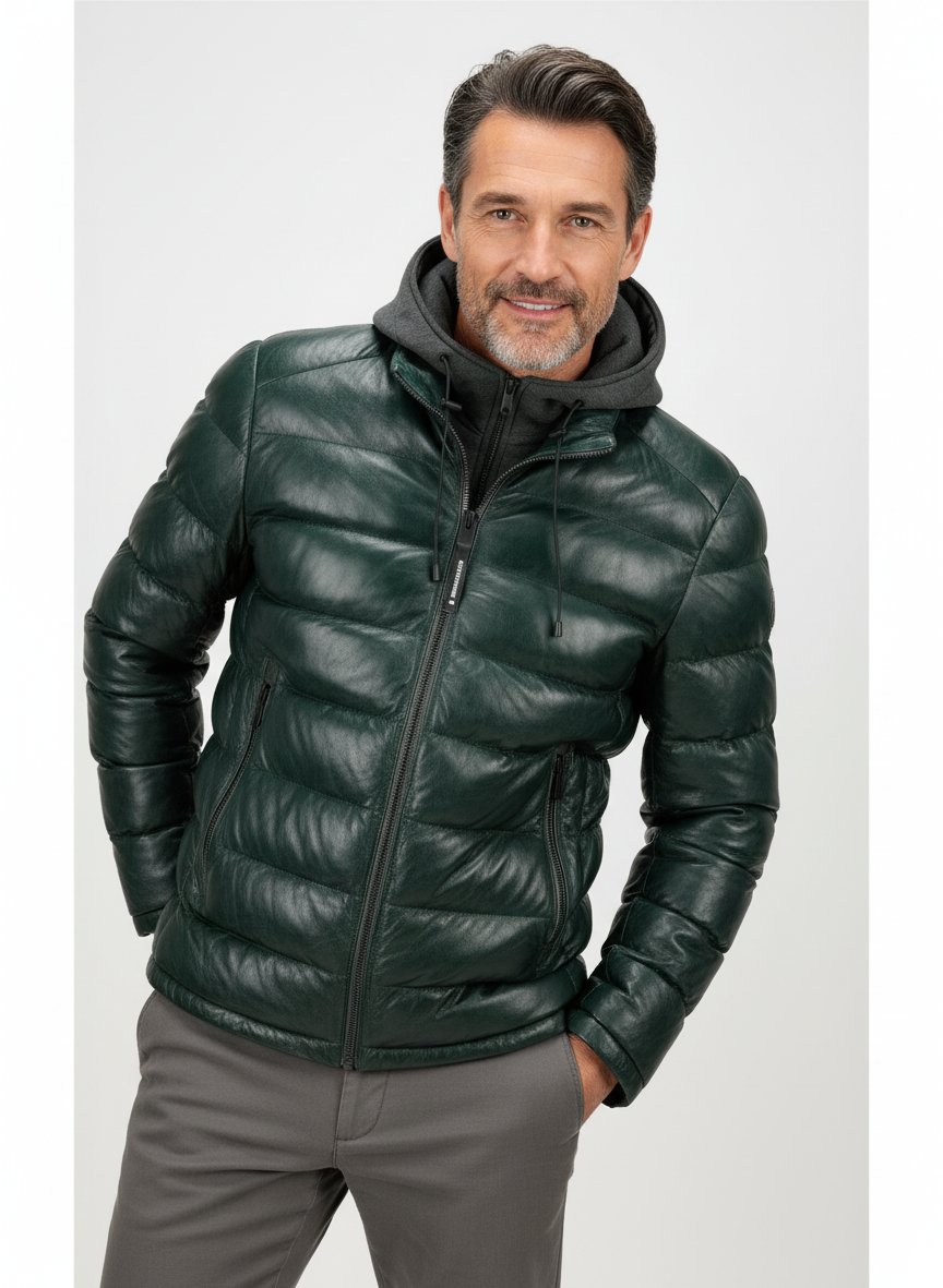 Lederjacke MSCallisto, Lammnappa, dunkelgrün