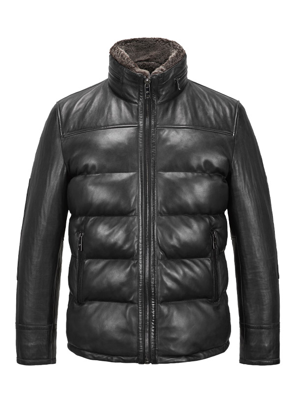 MILESTONE Herren Lederjacke schwarz
