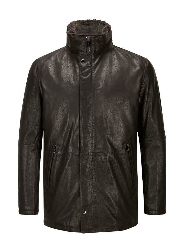 Lederjacke MSEmiliano, Veloursleder, dunkelbraun