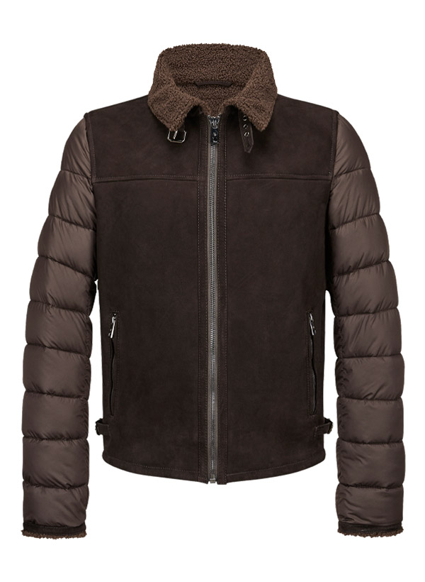 Hybrid-Jacke MSDexter, Ziegenvelours Mikrofaser, rotbraun