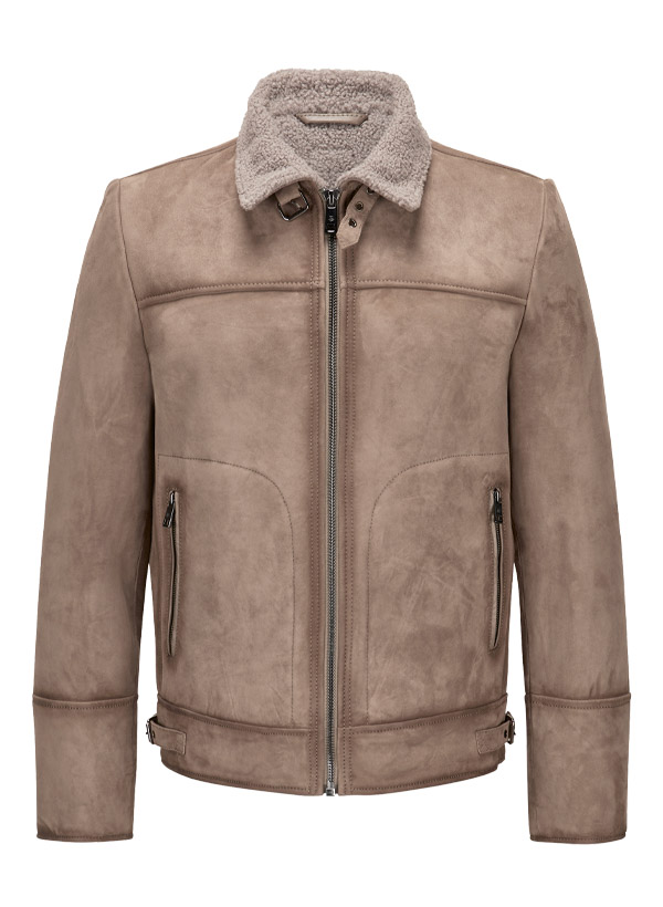 MILESTONE Herren Lederjacke braun Ziegenvelours