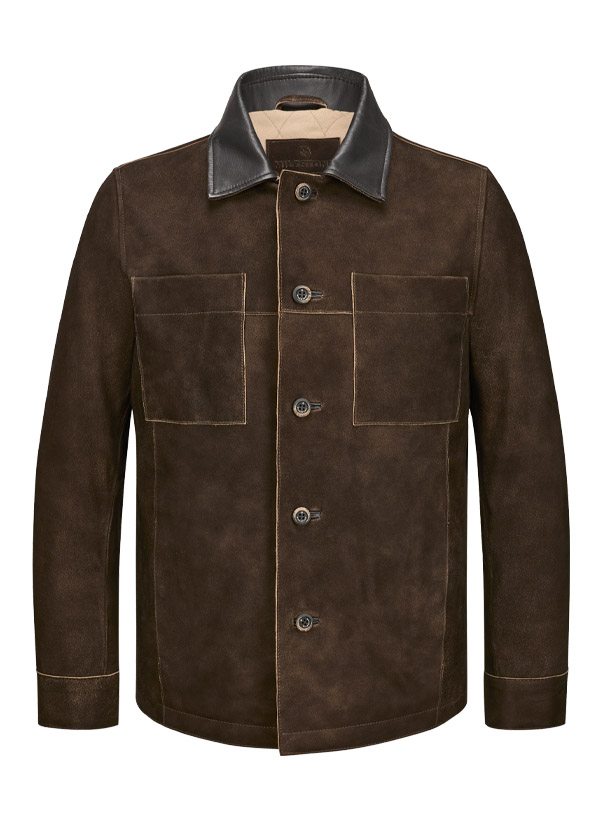 Lederjacke MS Damian, Ziegenvelours, tabak