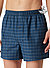 Boxershorts, Baumwolle, blau-dunkelblau - schwarz-blau-grau
