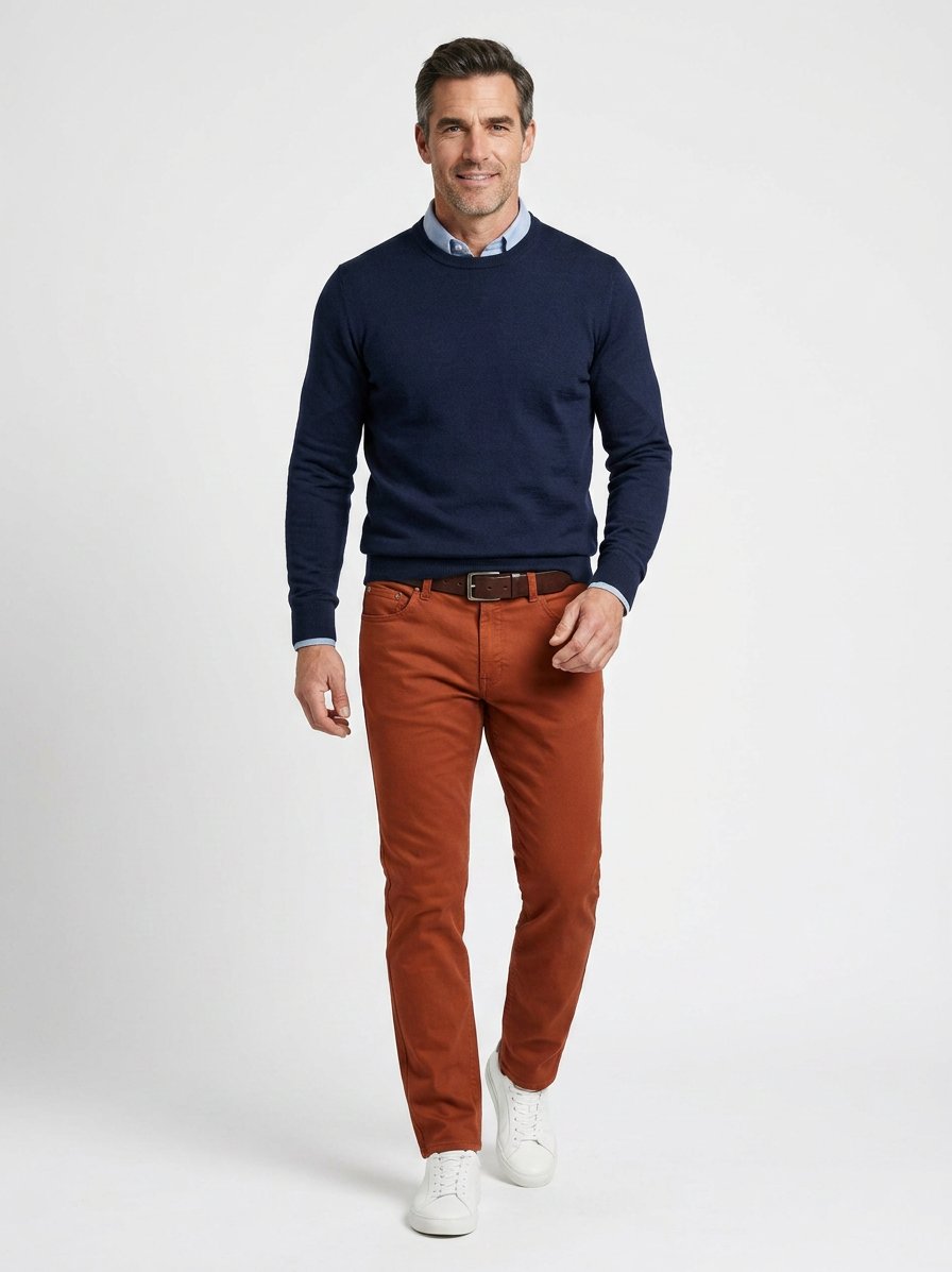 Hose Bill, Modern Fit, Baumwoll-Stretch, rost