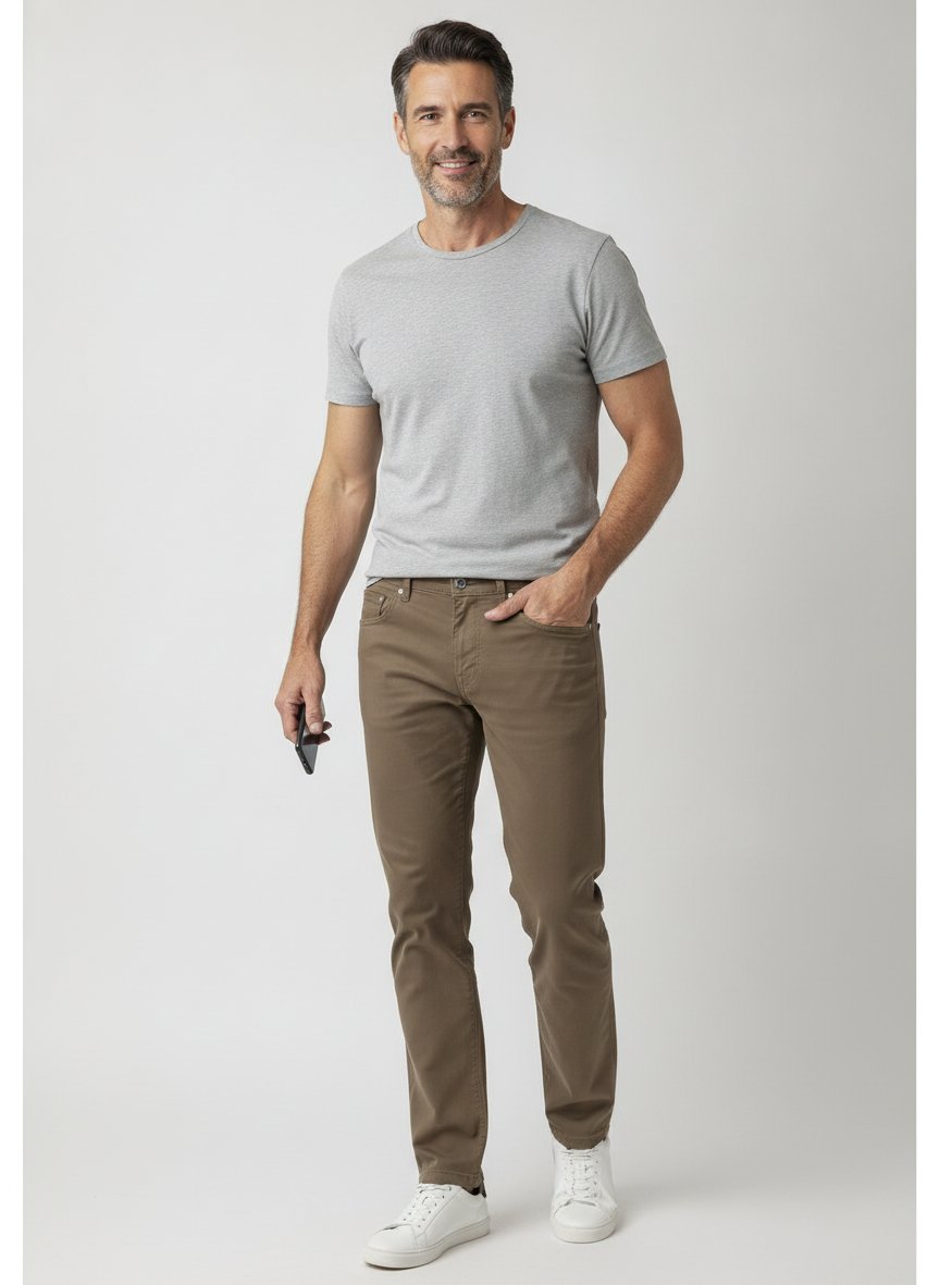 Hose Bill, Modern Fit, Bio Baumwolle-Lyocell, hellbraun