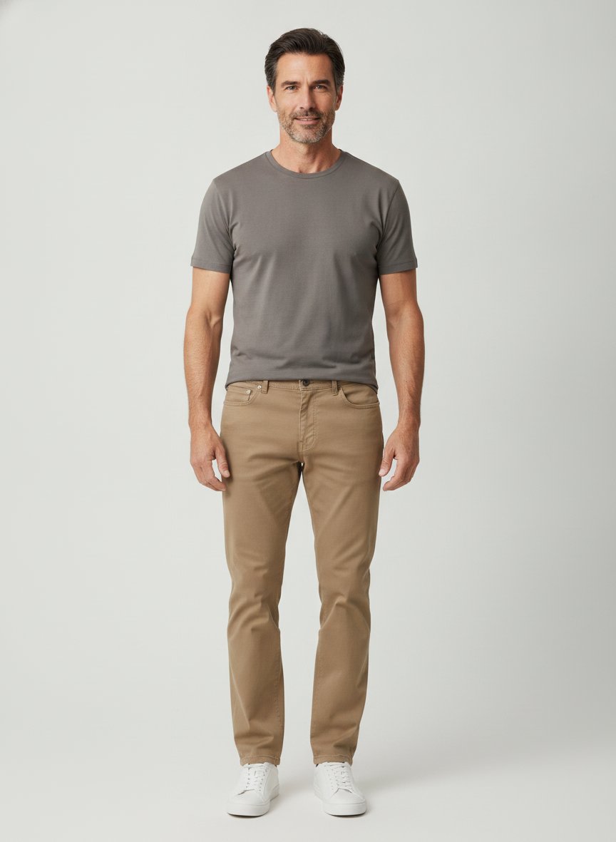 Hose Bill, Modern Fit, Baumwoll-Stretch, sand meliert
