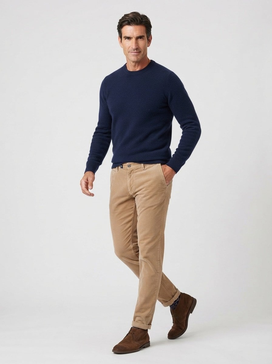 Hose, Modern Fit, Cord, sand