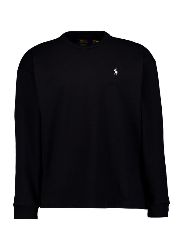 Longsleeve, Relaxed Fit, Baumwolle, schwarz