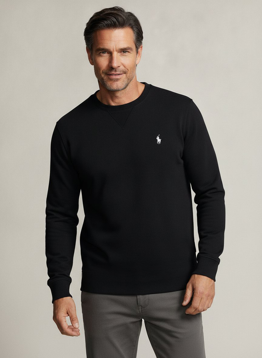 Longsleeve, Relaxed Fit, Baumwolle, schwarz