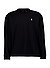Longsleeve, Relaxed Fit, Baumwolle, schwarz - schwarz