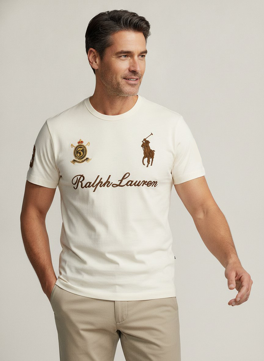 T-Shirt, Classic Fit, Baumwolle, creme