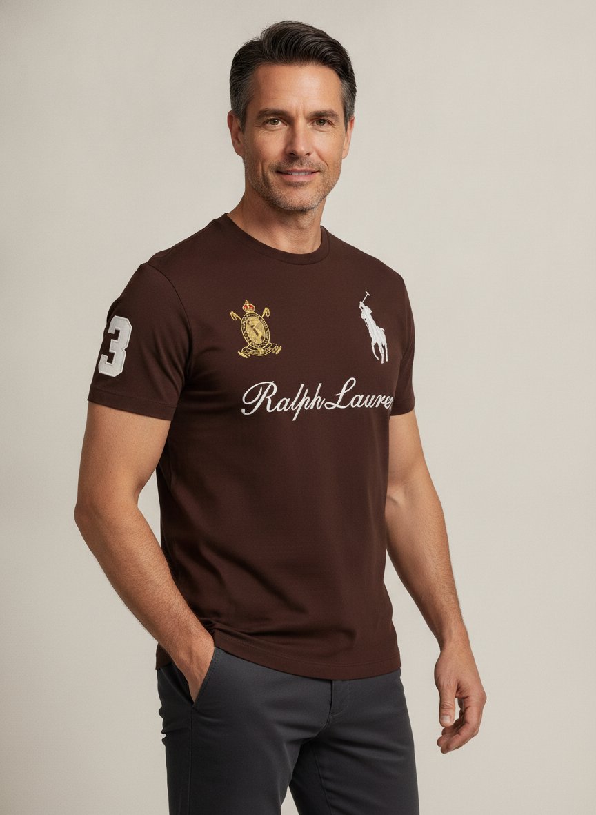T-Shirt, Classic Fit, Baumwolle, braun