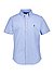 Kurzarmhemd, Custom, Baumwoll-Stretch, Button-Down, blau - blau