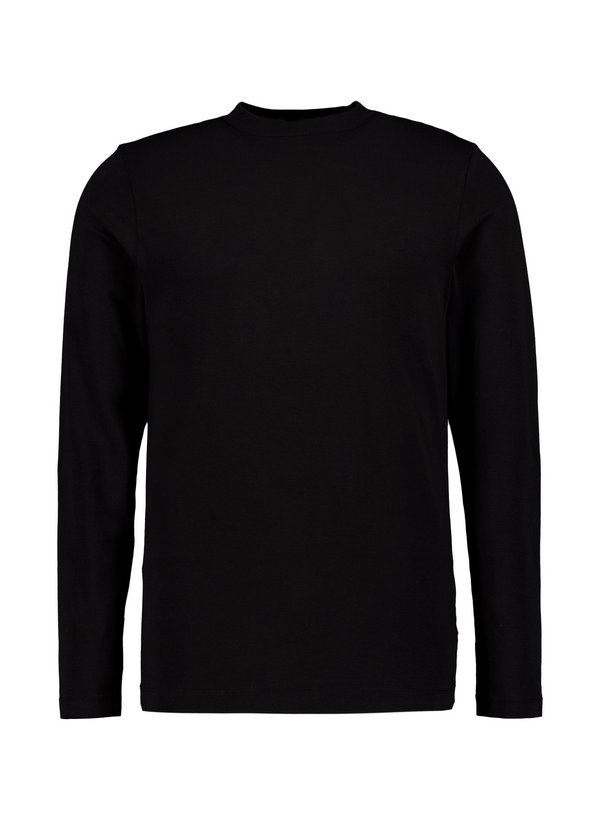 Longsleeve Cedric, Baumwoll-Stretch, schwarz