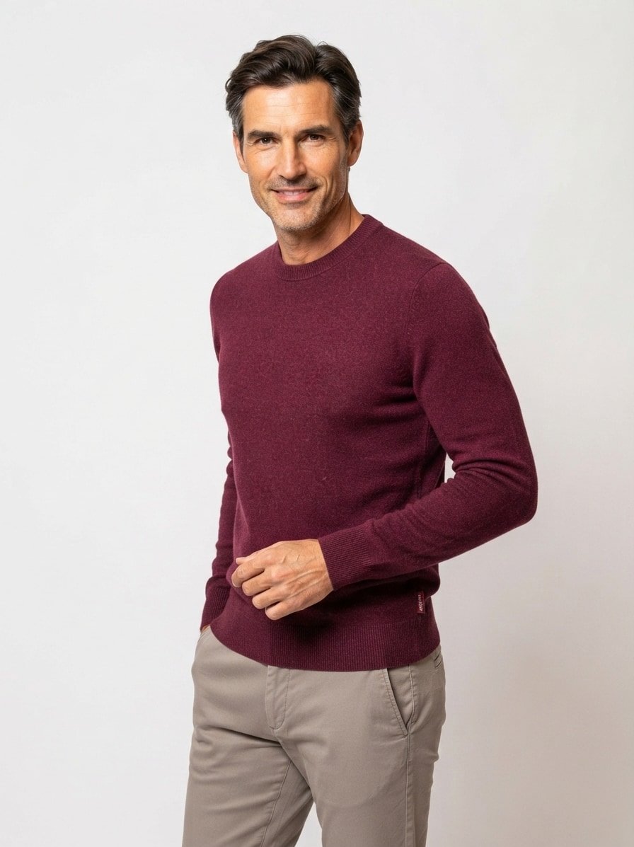 Pullover Laurelor, Wolle, dunkelrot-melange