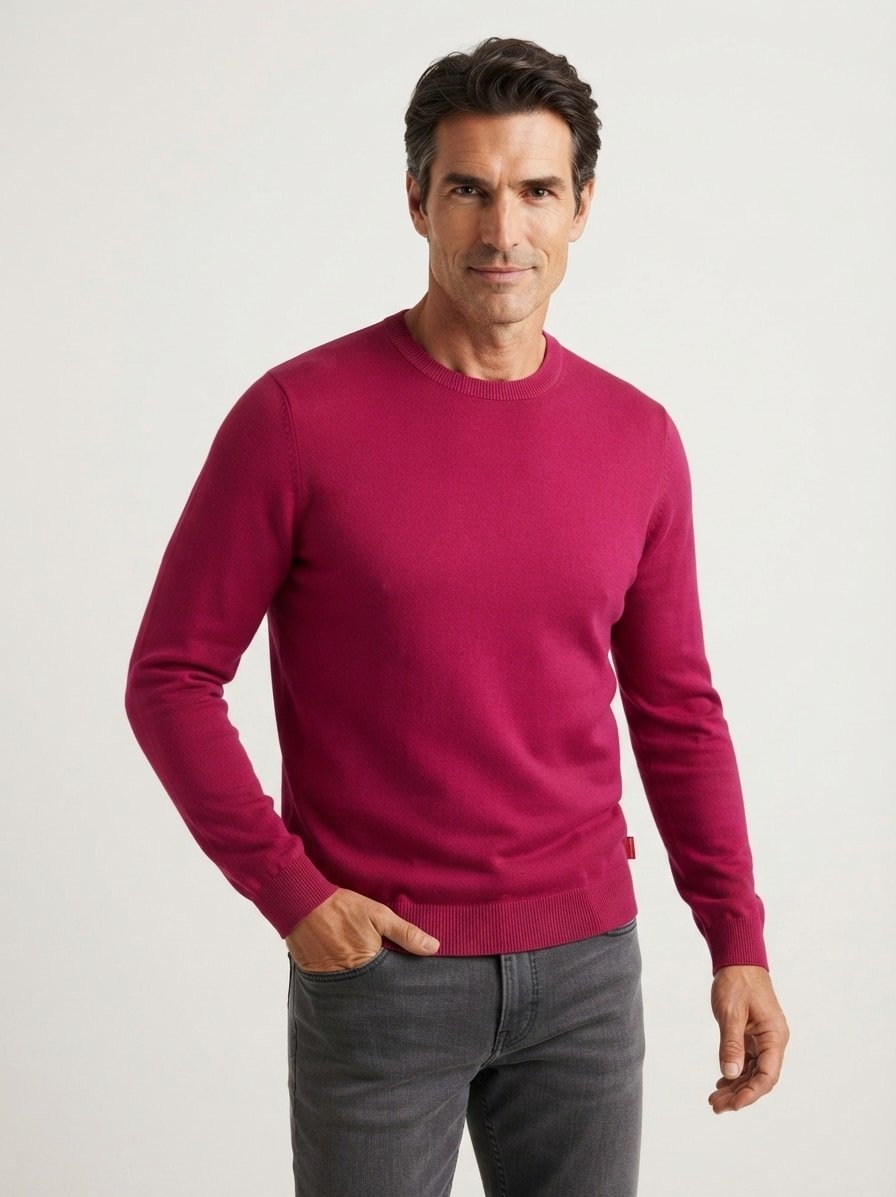 Pullover Pablor, Baumwolle, dunkelrot meliert