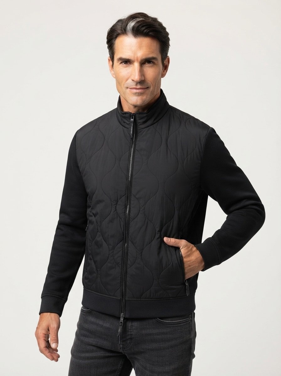 Hybrid Jacke Buddy, Mikrofaser wasserabweisend, schwarz