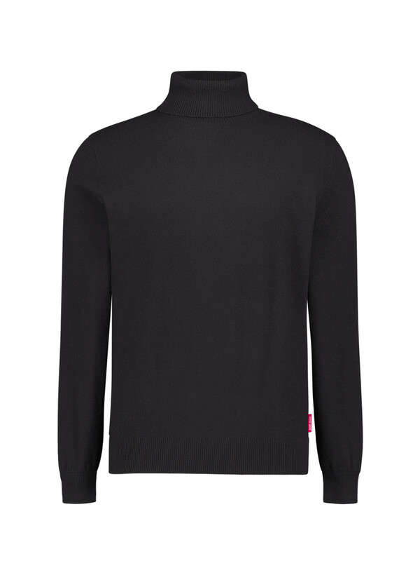 Rollkragenpullover Lemrigo, Wolle, schwarz meliert