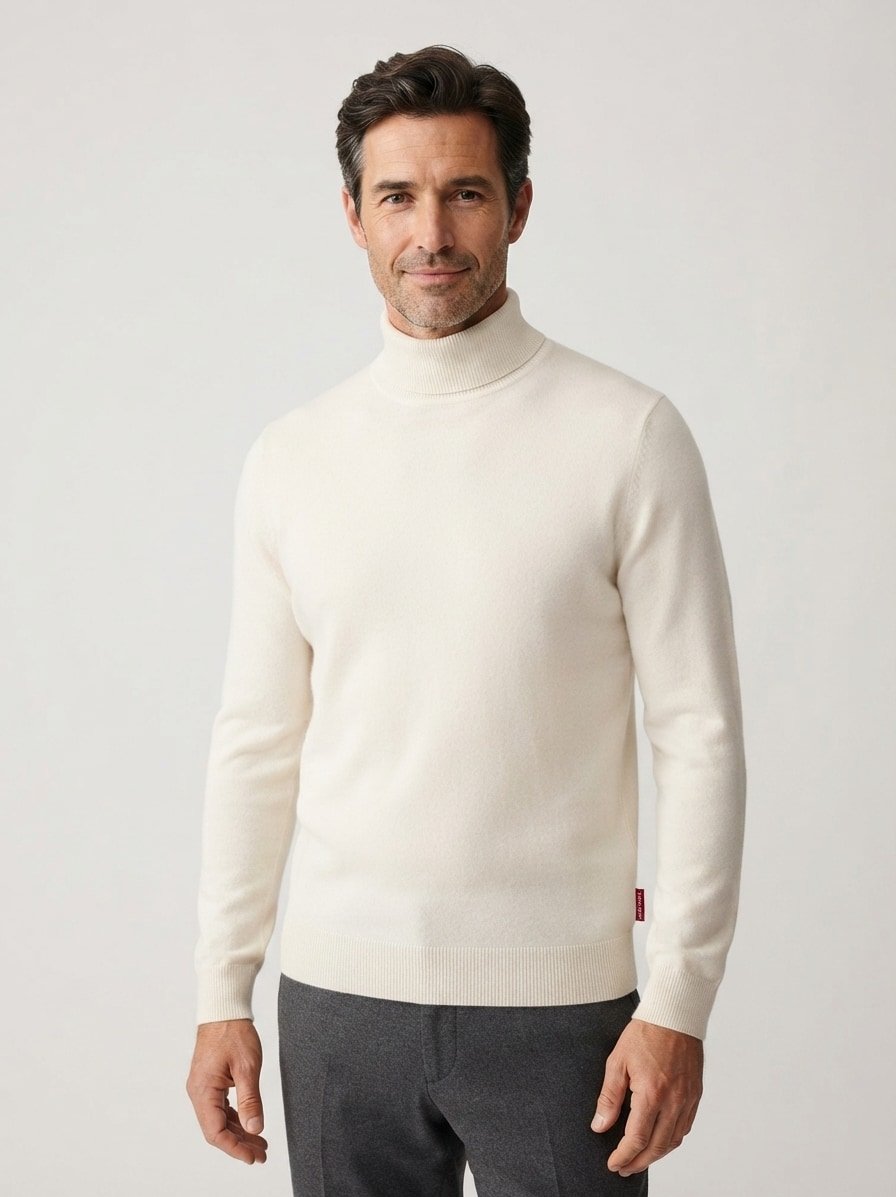 Rollkragenpullover Lemrigo, Wolle, creme