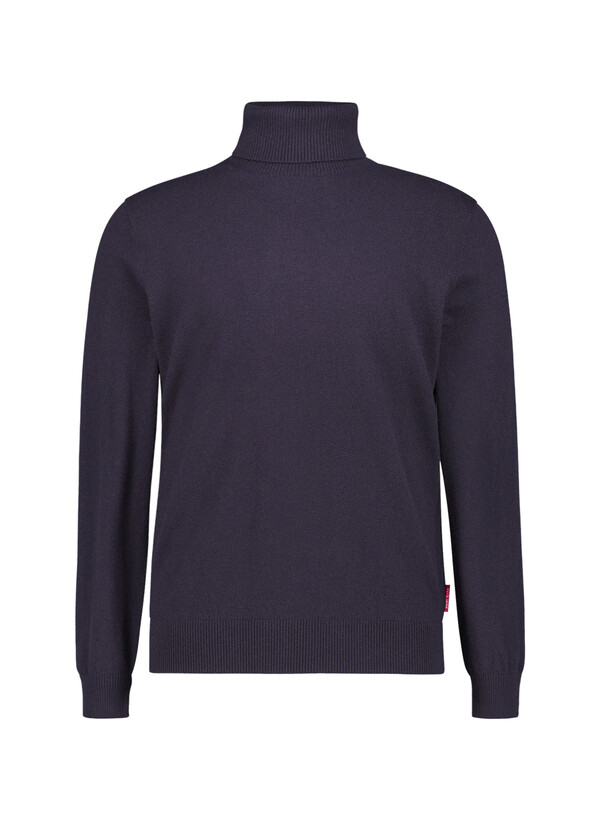 Rollkragenpullover Lemrigo, Wolle, dunkelblau meliert