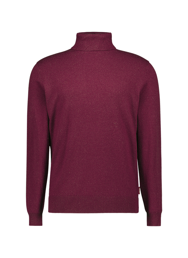 Rollkragenpullover Lemrigo, Wolle, dunkelrot meliert