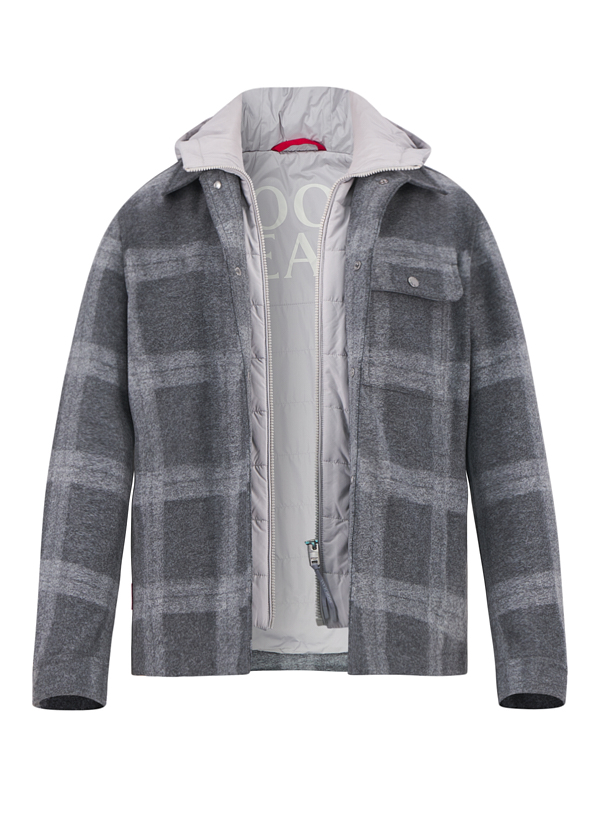 Overshirt, Mikrofaser, dunkelgrau kariert