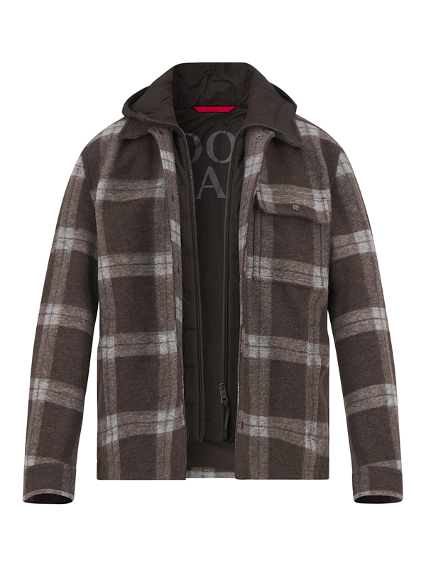Overshirt, Mikrofaser, braun kariert