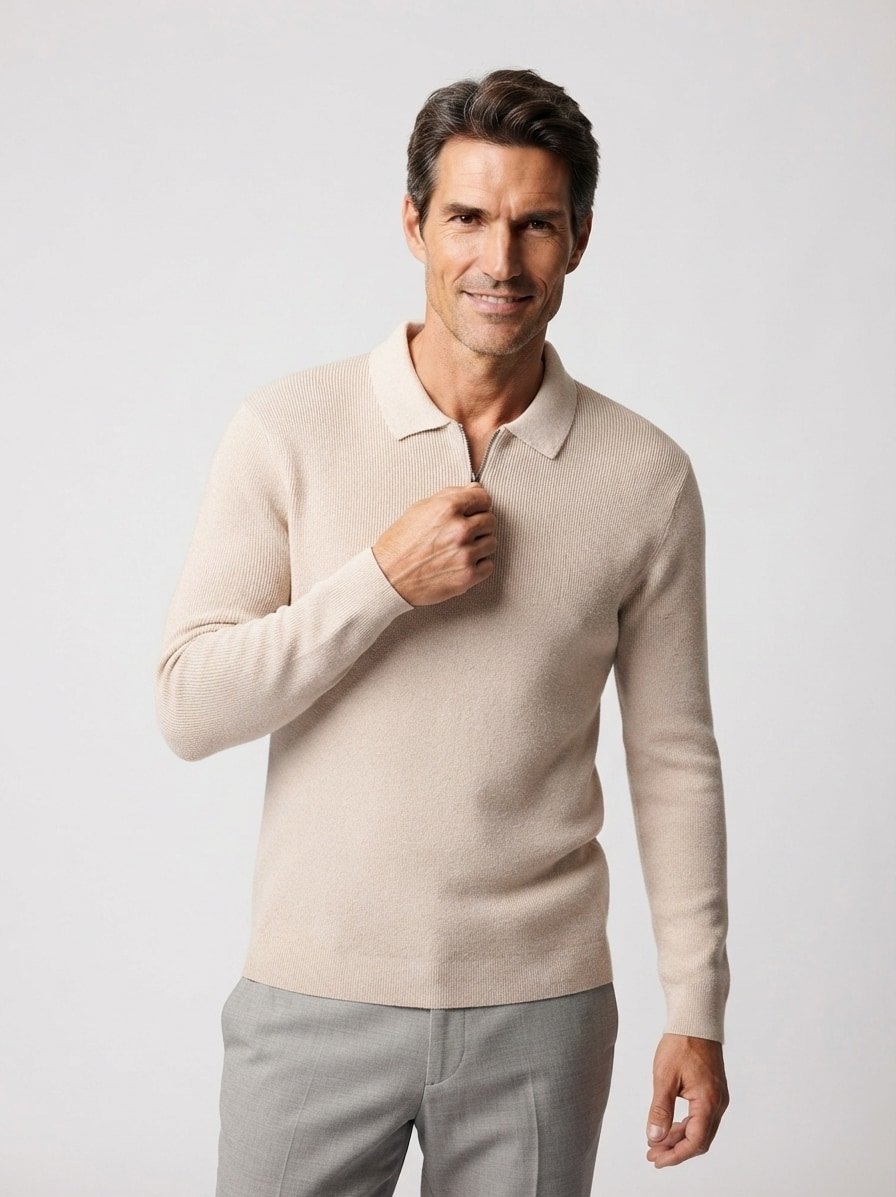 Pullover Chilesco, Baumwolle-Microfaser, creme meliert